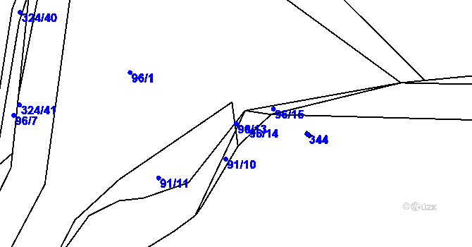 Parcela st. 96/13 v KÚ Zibohlavy, Katastrální mapa