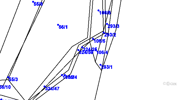 Parcela st. 106/4 v KÚ Zibohlavy, Katastrální mapa
