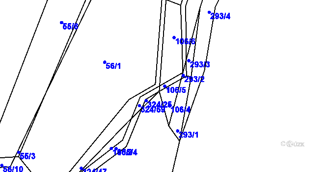 Parcela st. 106/5 v KÚ Zibohlavy, Katastrální mapa