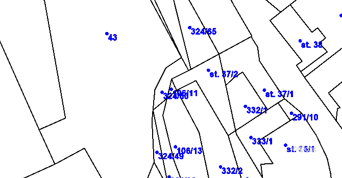Parcela st. 106/11 v KÚ Zibohlavy, Katastrální mapa