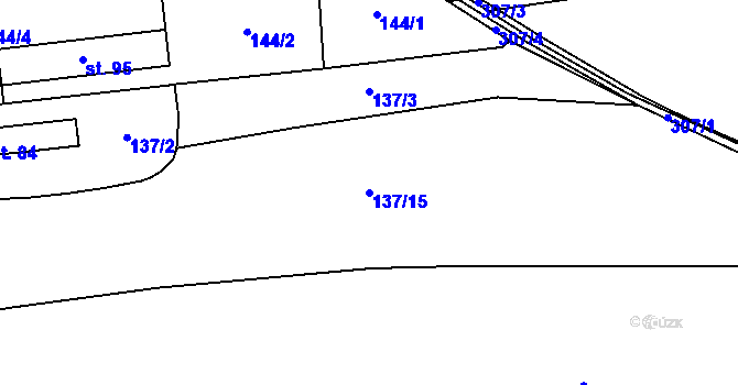 Parcela st. 137/15 v KÚ Zibohlavy, Katastrální mapa