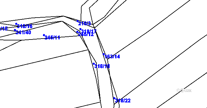 Parcela st. 163/14 v KÚ Zibohlavy, Katastrální mapa