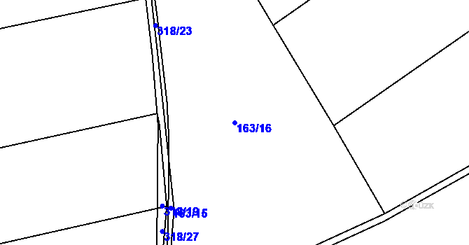 Parcela st. 163/16 v KÚ Zibohlavy, Katastrální mapa