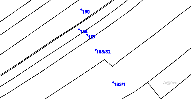 Parcela st. 163/32 v KÚ Zibohlavy, Katastrální mapa