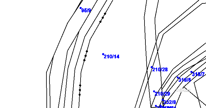 Parcela st. 210/14 v KÚ Zibohlavy, Katastrální mapa