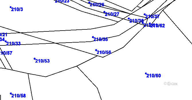 Parcela st. 210/56 v KÚ Zibohlavy, Katastrální mapa