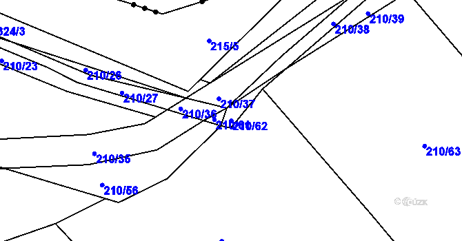 Parcela st. 210/62 v KÚ Zibohlavy, Katastrální mapa