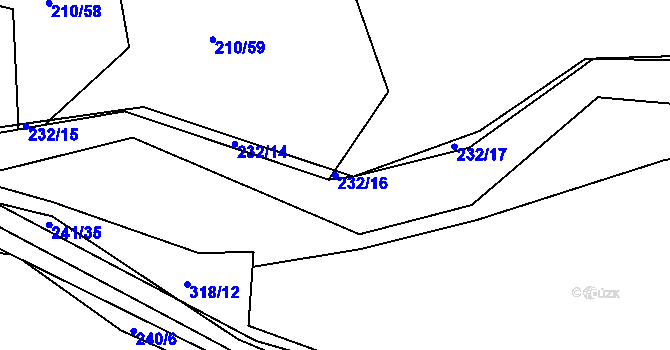 Parcela st. 232/16 v KÚ Zibohlavy, Katastrální mapa