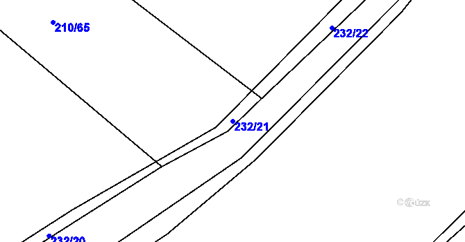 Parcela st. 232/21 v KÚ Zibohlavy, Katastrální mapa