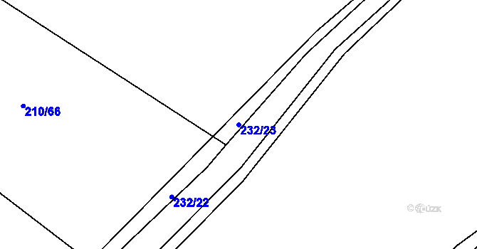 Parcela st. 232/23 v KÚ Zibohlavy, Katastrální mapa