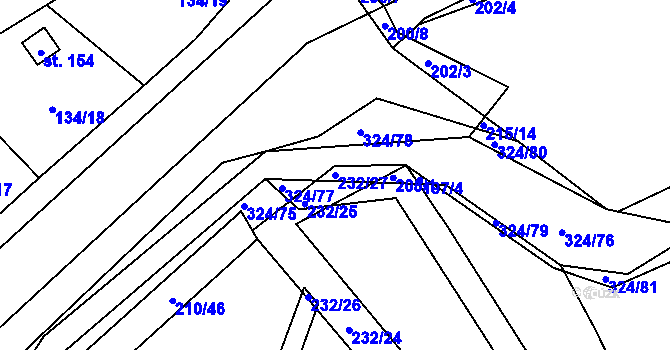 Parcela st. 232/27 v KÚ Zibohlavy, Katastrální mapa