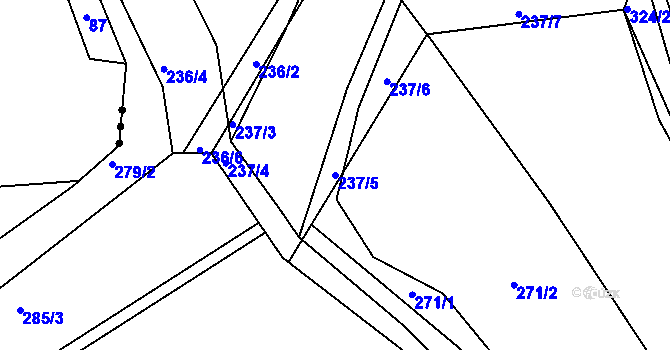 Parcela st. 237/5 v KÚ Zibohlavy, Katastrální mapa