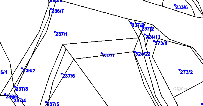Parcela st. 237/7 v KÚ Zibohlavy, Katastrální mapa