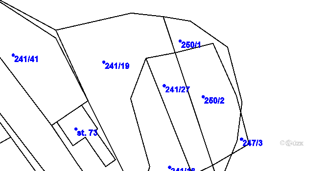 Parcela st. 241/27 v KÚ Zibohlavy, Katastrální mapa
