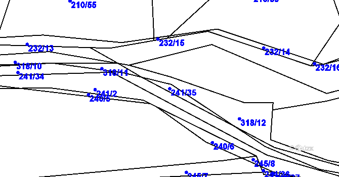 Parcela st. 241/35 v KÚ Zibohlavy, Katastrální mapa