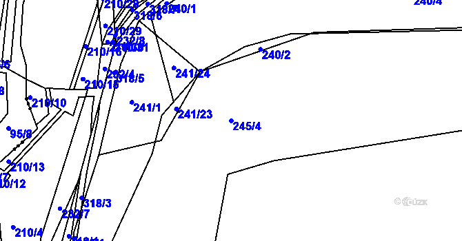 Parcela st. 245/4 v KÚ Zibohlavy, Katastrální mapa