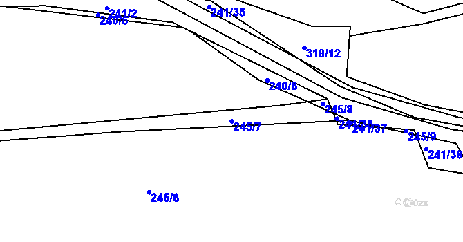 Parcela st. 245/7 v KÚ Zibohlavy, Katastrální mapa