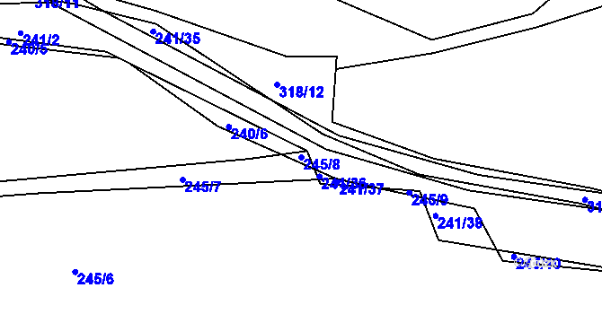 Parcela st. 245/8 v KÚ Zibohlavy, Katastrální mapa