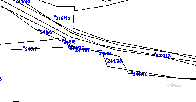 Parcela st. 245/9 v KÚ Zibohlavy, Katastrální mapa