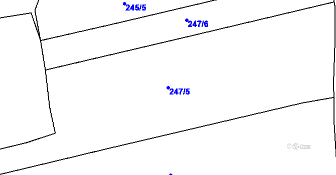 Parcela st. 247/5 v KÚ Zibohlavy, Katastrální mapa