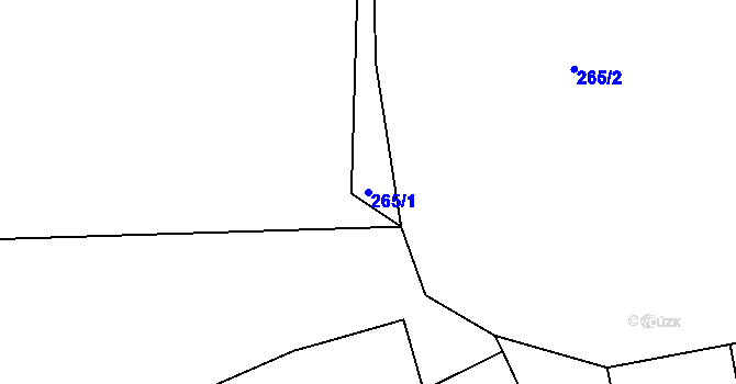 Parcela st. 265/1 v KÚ Zibohlavy, Katastrální mapa