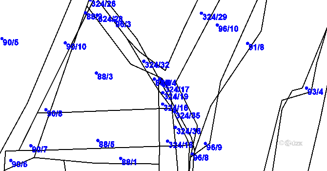 Parcela st. 324/17 v KÚ Zibohlavy, Katastrální mapa