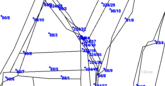 Parcela st. 324/19 v KÚ Zibohlavy, Katastrální mapa
