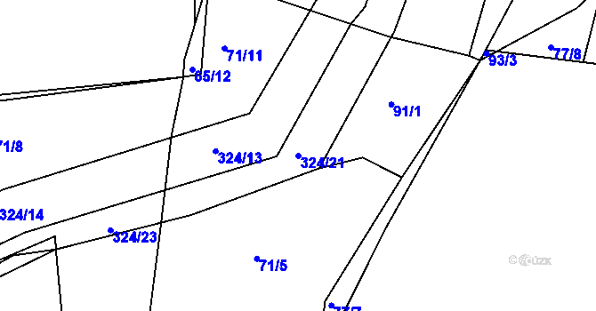 Parcela st. 324/21 v KÚ Zibohlavy, Katastrální mapa