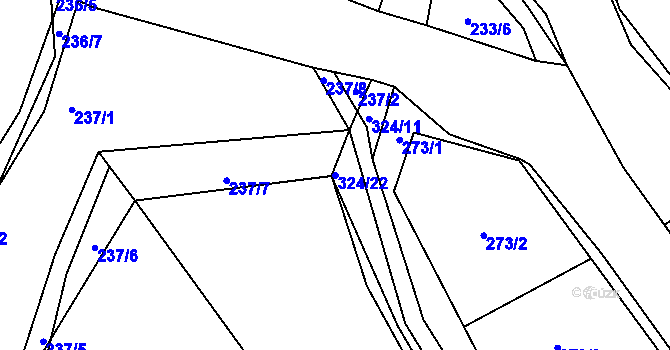 Parcela st. 324/22 v KÚ Zibohlavy, Katastrální mapa