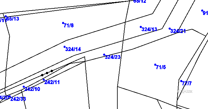 Parcela st. 324/23 v KÚ Zibohlavy, Katastrální mapa