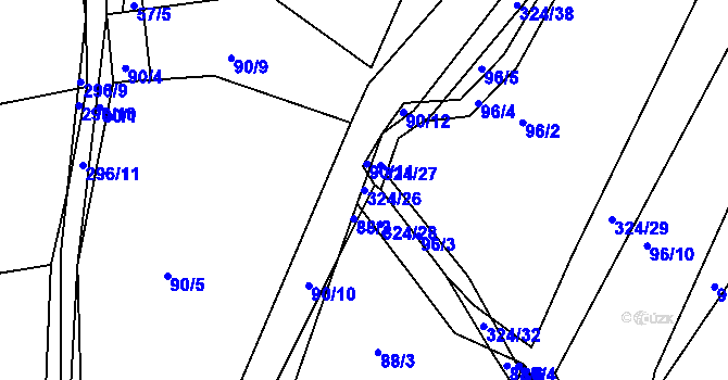 Parcela st. 324/26 v KÚ Zibohlavy, Katastrální mapa