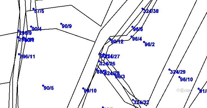 Parcela st. 324/27 v KÚ Zibohlavy, Katastrální mapa