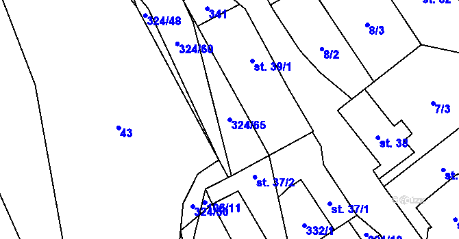 Parcela st. 324/65 v KÚ Zibohlavy, Katastrální mapa
