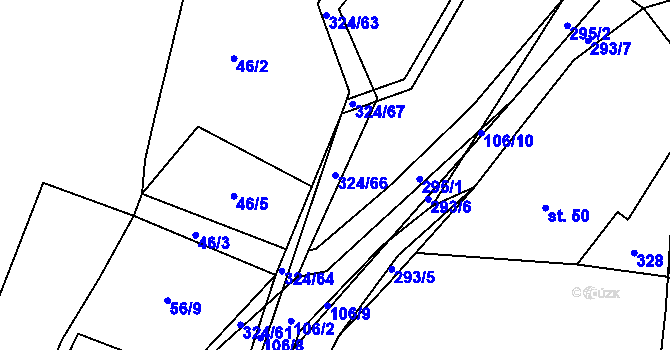 Parcela st. 324/66 v KÚ Zibohlavy, Katastrální mapa