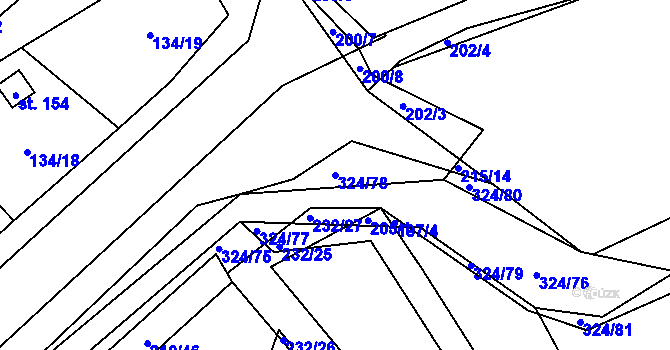 Parcela st. 324/78 v KÚ Zibohlavy, Katastrální mapa