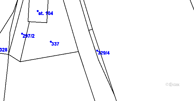 Parcela st. 329/4 v KÚ Zibohlavy, Katastrální mapa