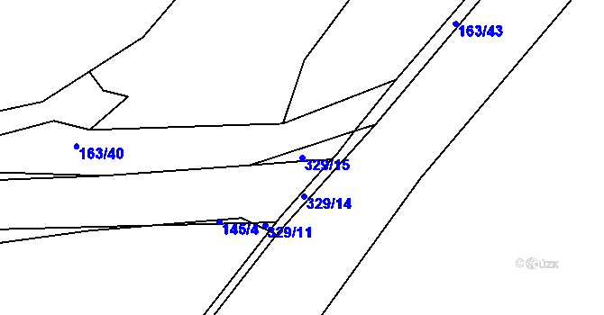 Parcela st. 329/15 v KÚ Zibohlavy, Katastrální mapa