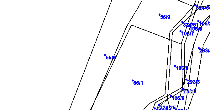 Parcela st. 55/6 v KÚ Zibohlavy, Katastrální mapa