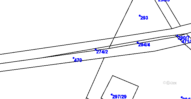 Parcela st. 274/2 v KÚ Lipec, Katastrální mapa