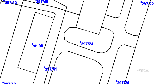 Parcela st. 297/24 v KÚ Lipec, Katastrální mapa