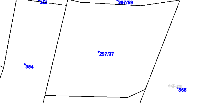 Parcela st. 297/37 v KÚ Lipec, Katastrální mapa