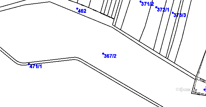 Parcela st. 367/2 v KÚ Lipec, Katastrální mapa