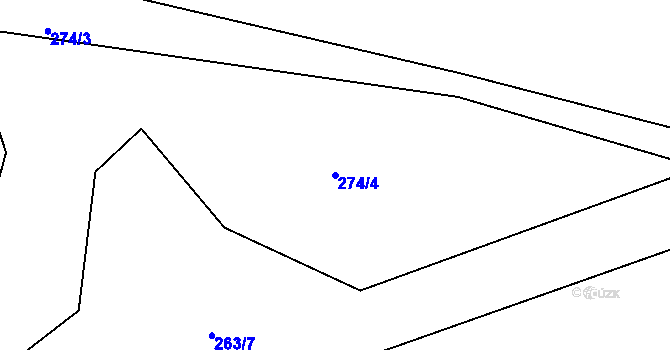 Parcela st. 274/4 v KÚ Lipec, Katastrální mapa