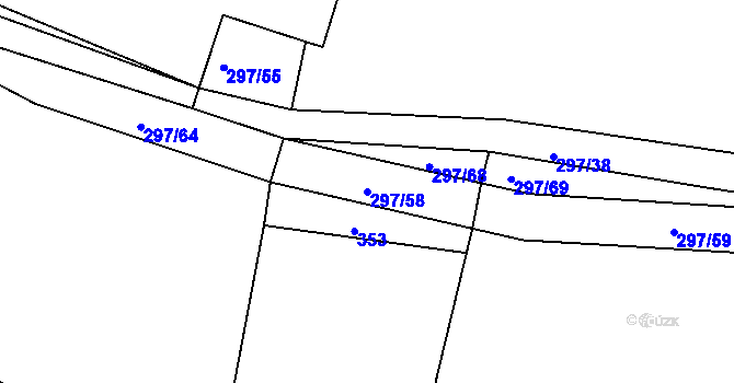 Parcela st. 297/58 v KÚ Lipec, Katastrální mapa