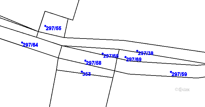 Parcela st. 297/68 v KÚ Lipec, Katastrální mapa