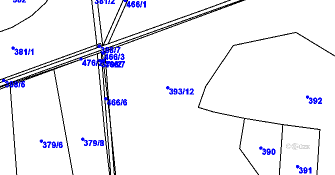 Parcela st. 393/12 v KÚ Lipec, Katastrální mapa