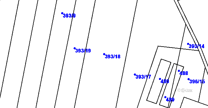 Parcela st. 393/18 v KÚ Lipec, Katastrální mapa