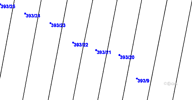 Parcela st. 393/21 v KÚ Lipec, Katastrální mapa