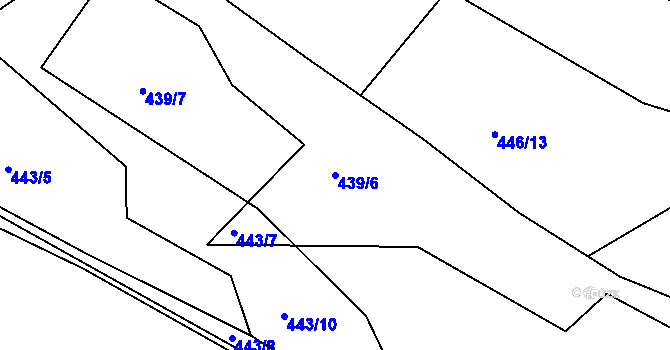Parcela st. 439/6 v KÚ Radslavice u Vyškova, Katastrální mapa