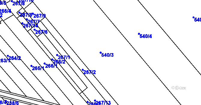 Parcela st. 540/3 v KÚ Radslavice u Přerova, Katastrální mapa